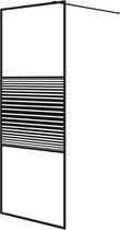 vidaXL - Inloopdouchewand - 80x195 - cm - transparant - ESG-glas - zwart