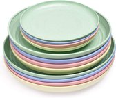 SHOP YOLO - Service de table - Assiettes incassables - assiettes à salade - assiettes à pain - healthy pour enfants et adultes - 12 pièces
