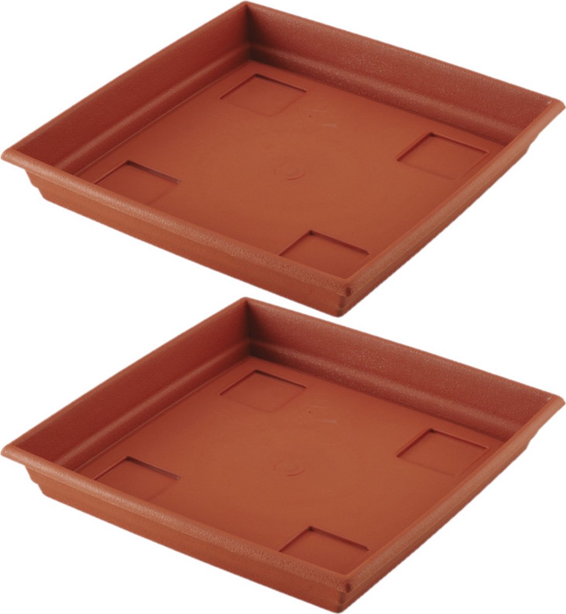 Bloempot Onderschaal - Set van 5x stuks - Terra Cotta - Kunststof - 27 cm