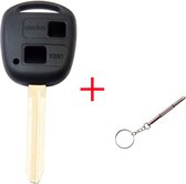 Boîtier de clé de voiture adapté à la clé de voiture Toyota à 2 boutons - Couvercle de clé - Zwart