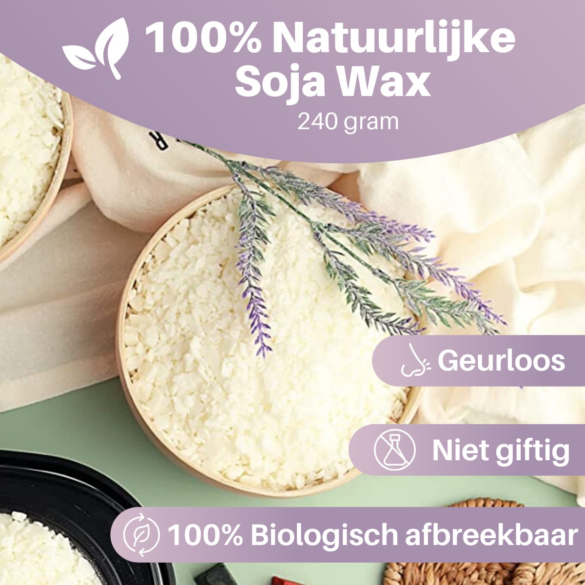 JT Products Kaarsen Maken Set - 240 Gram Soja Was - E-book - Starterspakket - Kaarsen Maken Voor Volwassenen - Candle Making Kit - Zelf Kaarsen Maken - DIY - Creatief - Soja Wax - Moederdag Cadeau - Cadeautje Voor Mama — afbeelding 5