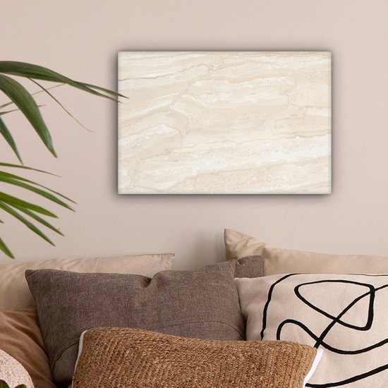 Tableau sur toile Marbre - Chaux - Sable - Texture - 30x20 cm - Décoration murale