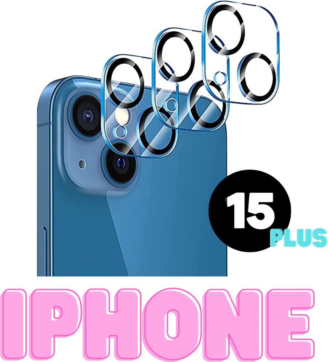 Iphone 15 Plus - Camera lens protector - 9H Tempered Glass - screenprotector - beschermglas