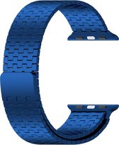 Stalen bandje - RVS - geschikt voor Apple Watch series 1/2/3/4/5/6/7/8/9/SE/SE 2/Ultra/Ultra 2 met case size 42 mm / 44 mm / 45 mm / 49 mm - blauw