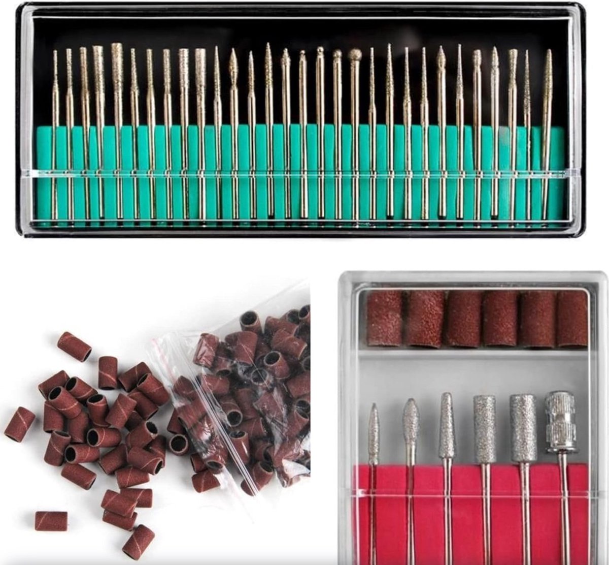 Nifkos 142 delige Nagelfrees bitjes en schuurrolletjes set - Manicure en Pedicure