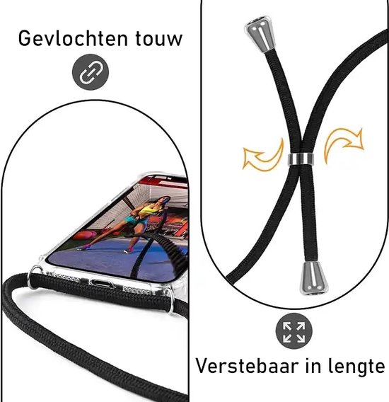 Étui avec cordon adapté pour iPhone 11 - Étui antichoc Lennexo transparent avec cordon