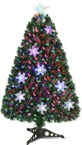 kunstkerstboom met glasvezel groene dennenboom kerstdecoratie met standaard (90 cm)