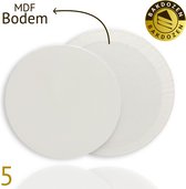 Bakdozen.nl Taartonderlegger - Taartonderzetter - Cake Board - Wit - Rond - 5 stuks - 10 inch - 25 cm - MDF - Cakeboard