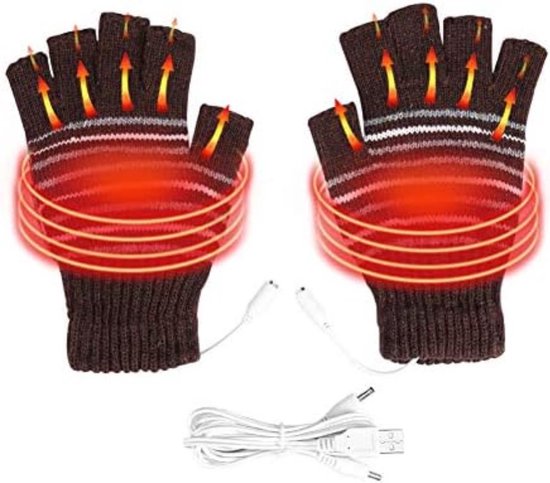 Gants Chauffants USB Pour Ski Et Hiver - Mitaines Tactiles Avec Poignet élastique - Température Réglable - Pour Sports D'hiver Et Activités Extérieures - 12