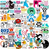 Sticker Mix Huisdieren - Honden & Katten - Dierenverzorging & Dierenarts - 50 stickers