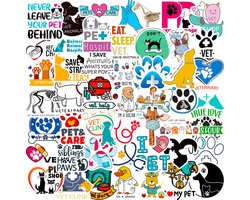 Sticker Mix Huisdieren - Honden & Katten - Dierenverzorging & Dierenarts - 50 stickers