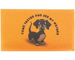 MadDeco - deurmat teckel - Come inside and see my Weiner - 70x40 cm