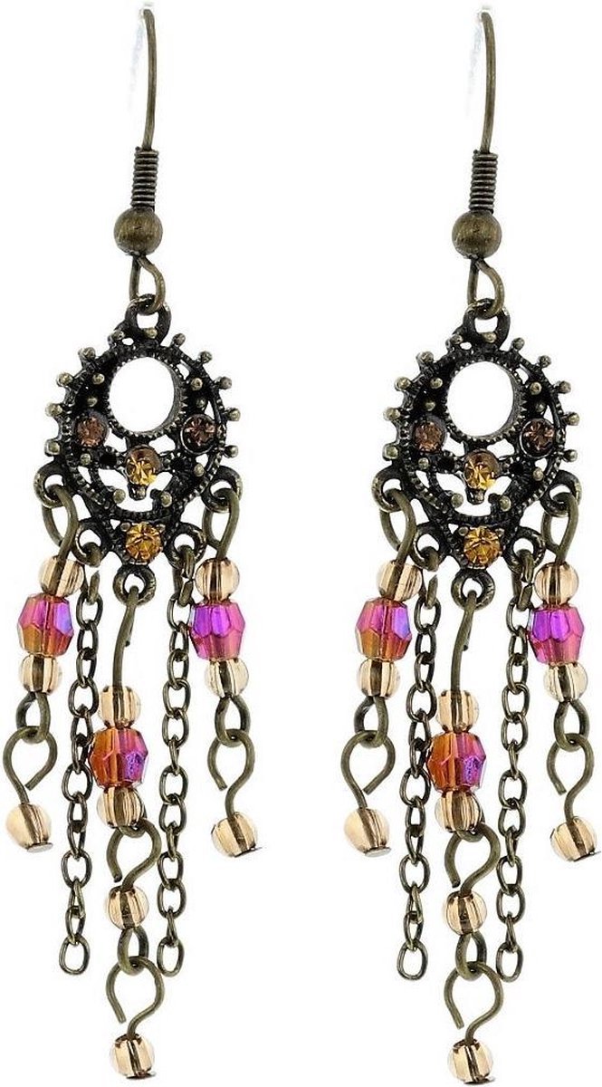 Behave - Oorhangers dames - Kleurrijke kralen retro - Boho avondstijl