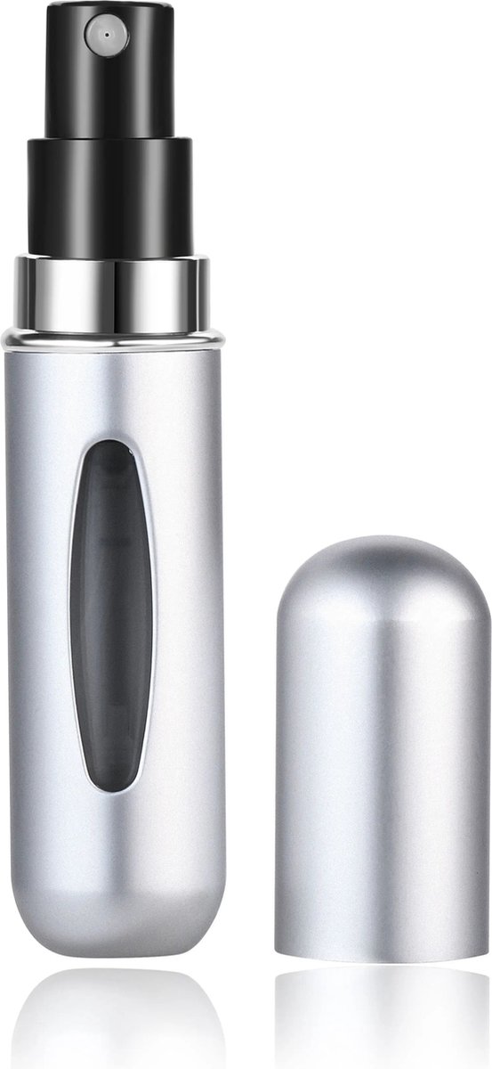 CMJ - Parfum verstuiver - Zilver - 5ml - Lipstickformaat - Navulbaar - Handig voor onderweg - Luxe