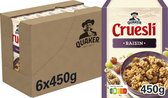 Quaker Cruesli Rozijn - Ontbijtgranen - 6 x 450 gram
