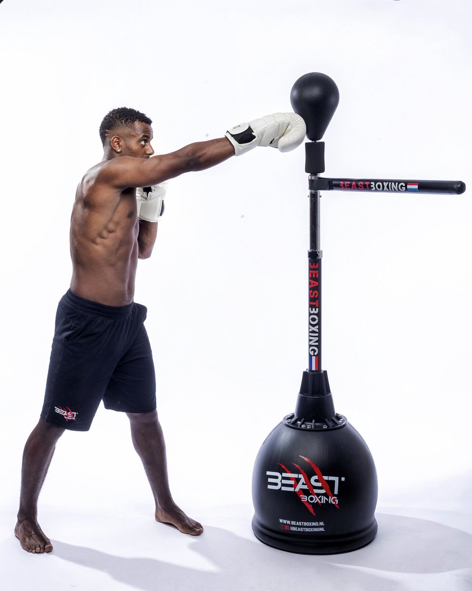 Beast Boxing Boksbal- Reflextrainer-Reactievermogen- Ontwijkstang- Professionele boksbal- Verstelbaar op verschillende hoogtes- Reflexstang- Boksballen-Boksbal Staand- Bokspaal- Boksbal op Voet. - Beast Boxing