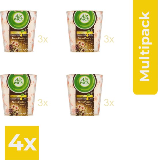 Airwick Geurkaars - Essential Oils - Hemelse Vanille - 6 x 105 gram - Voordeelverpakking 4 stuks