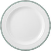Dudson - Chantilly bord - Cadeau tip - Onderbord - Dinerbord - Pizzabord - Serveerbord - 31.5CM - Wit - Groene rand - Porselein - Set a 12 stuks