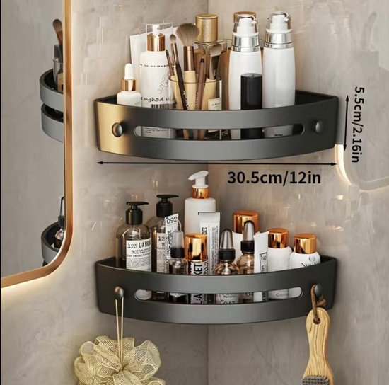 Badkamer Opbergrek Douche Hoek Opbergplank Wandmontage Opbergrek
