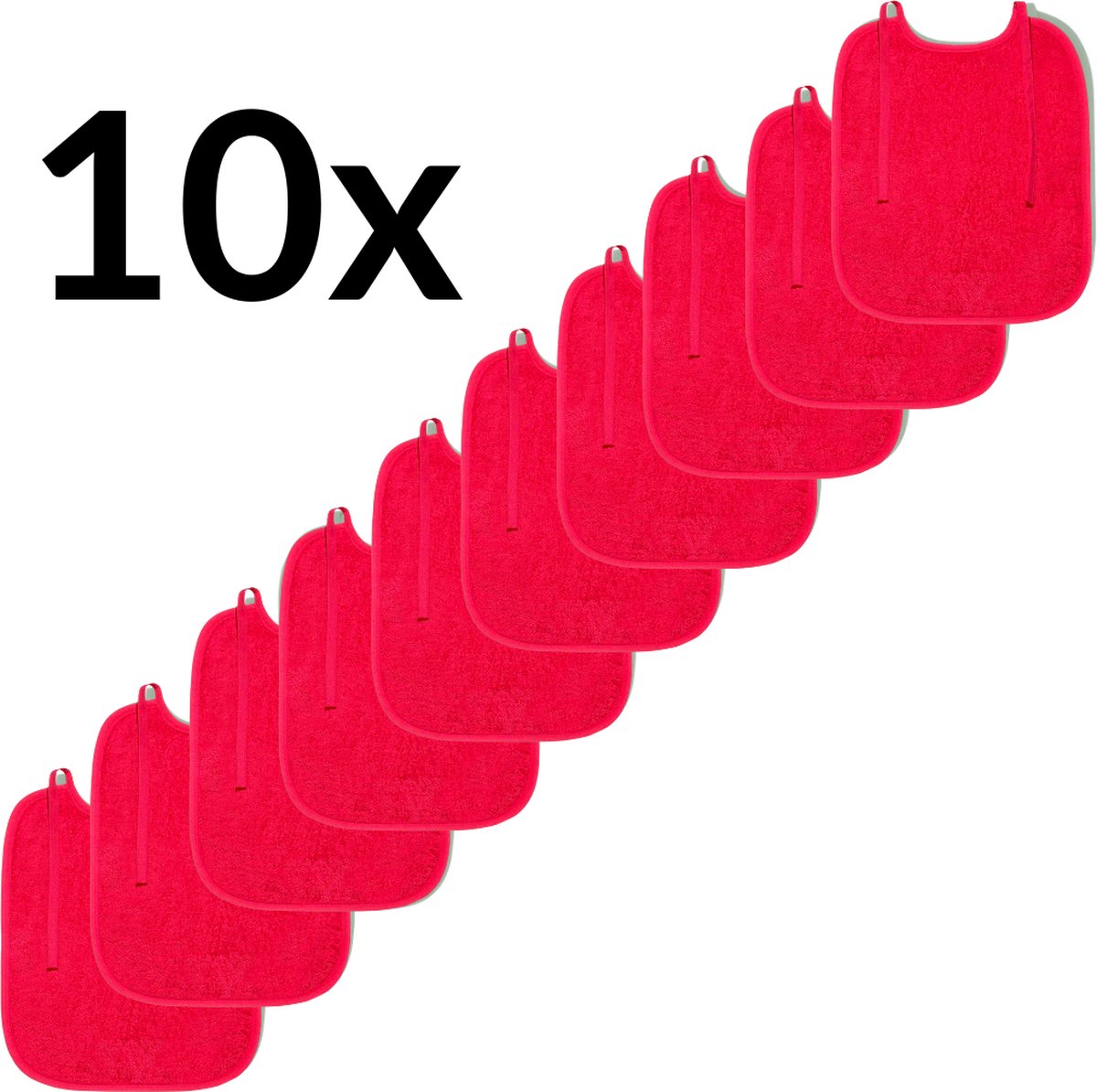 Goedkoopste Funnies Slabben 10-Pack Fuchsia - Set van 10 Zachte Slabbetjes - Slabbers - Kwijldoekjes - Slab met Koordjes - Gemaakt van 100 Katoenen Badstof - Absorberend, Zacht en Makkelijk Wasbaar - Ideaal voor Voeden, Kwijlen en Bescherming van Kleding