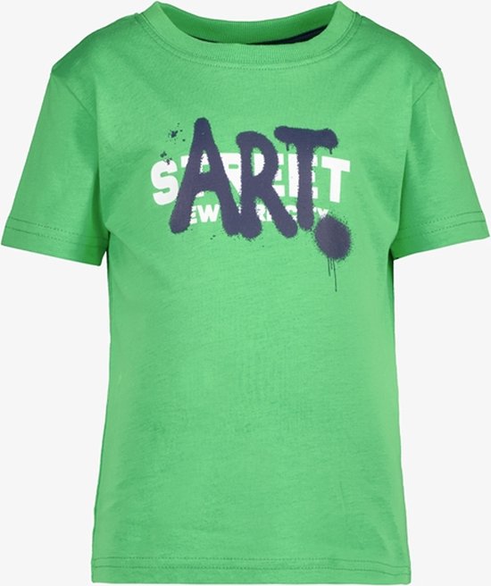 Unsigned jongens T-shirt met tekstopdruk - Groen - Maat 98/104