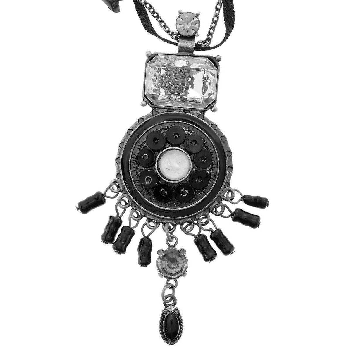Behave - ketting antiek zilverkleur met hanger - barok vintage stijl