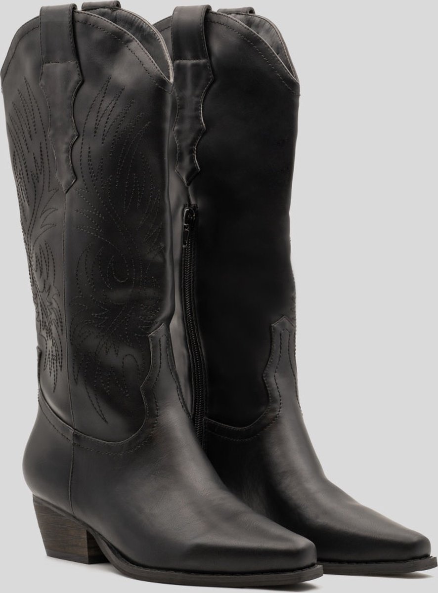Dames Cowboylaarzen - Zwart - Imitatieleer - Maat 36