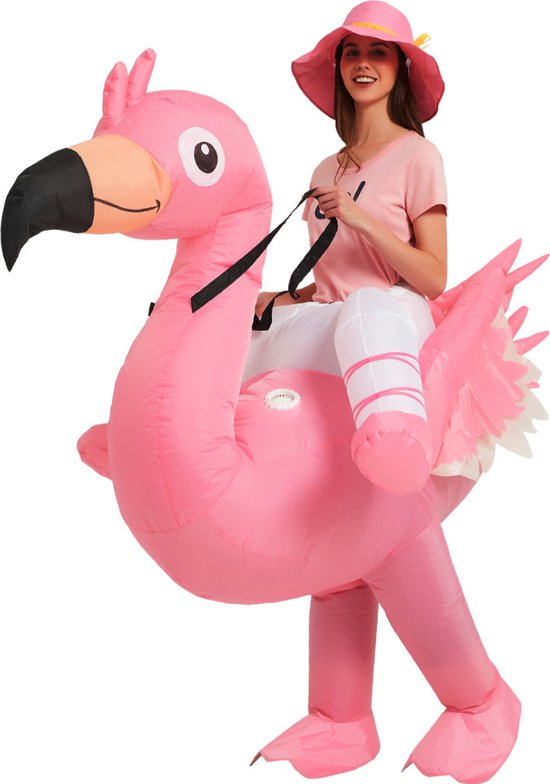 Livano Halloween Outfit - Halloween Kostuum - Pak - Opblaasbaar Kostuum - Costume - Carnaval - Volwassenen - Flamingo
