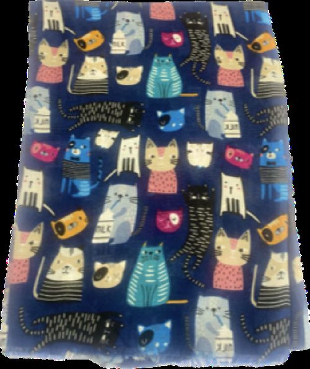 Leuke katten sjaal in 6 kleuren / 50% katoen met 50% viscose