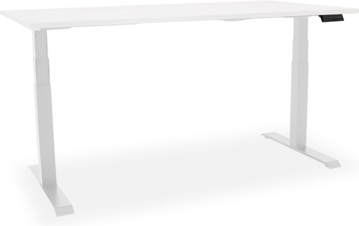 Essential elektrisch zit-sta bureau - 180x80cm -wit/wit