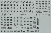 Low Vision Qwerty Toetsenbordsticker Grijs met Zwarte letters 14 x 14