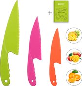 Set de couteaux pour enfants - Couverts pour enfants - Couteau pour enfants coloré - Adapté aux enfants - Plastique + E-Book