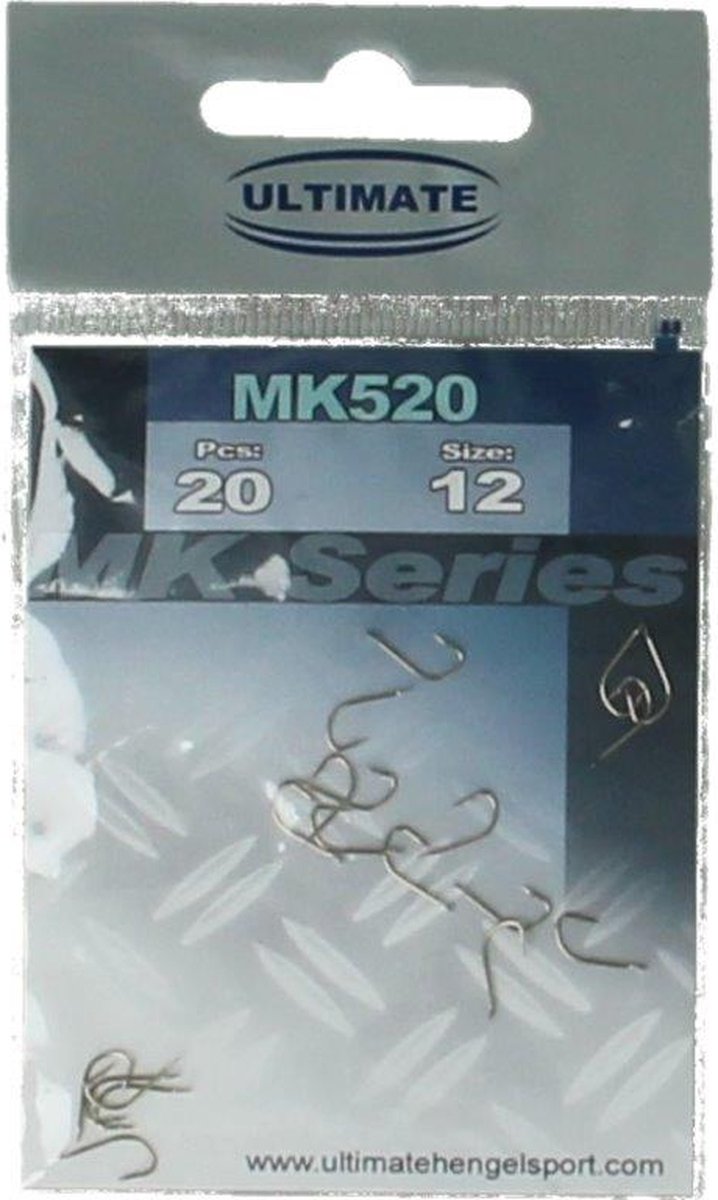 20 Stuks - Ultimate kleine haakjes met bledje maat 12 - MK520 - haken - vissen - voorn - brasem - voornhaak - maden - vishaak