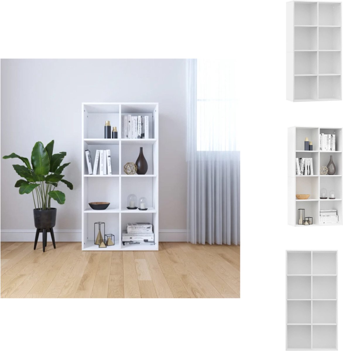VidaXL Boekenkast klassiek meubels Afmeting- 66 x 30 x 130 cm Kleur- wit Kast