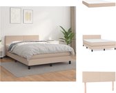 vidaXL Boxspringbed - Kunstleren bed in cappuccino - 203x144x78/88 cm - Pocketvering matras - Huidvriendelijke topmatras - Bed