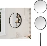 vidaXL Wandspiegel - Modern - Glas - Staal - 50 cm - Zwart frame - Spiegel
