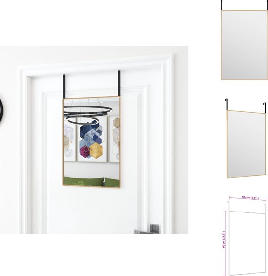 vidaXL Deurspiegel Goud - 40 x 60 cm - Stevig aluminium frame - Spiegel