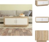 vidaXL Salontafel - Trendy - Decoratief - Stevig Frame - 102 x 50 x 45 cm - Wit en Sonoma Eiken - Tafel