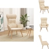 vidaXL Fauteuil Relaxstoel - Dik gevoerd - Crème - 70 x 77 x 94 cm - Fauteuil