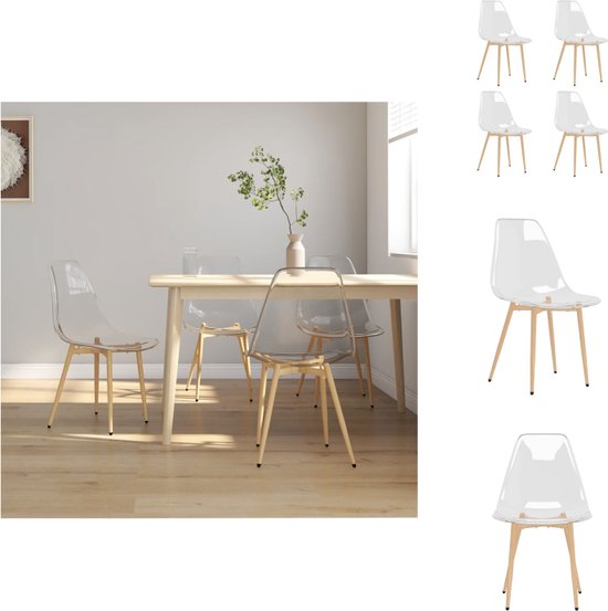 vidaXL Eetkamerstoelen - PET - Transparant - 46 x 52 x 84 cm - Ergonomisch design - Eetkamerstoel