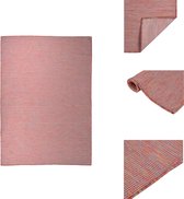 vidaXL Tapis de jardin - Tissé à plat - Polypropylène - 160 x 230 cm - Rouge - 100% PP - Tapis