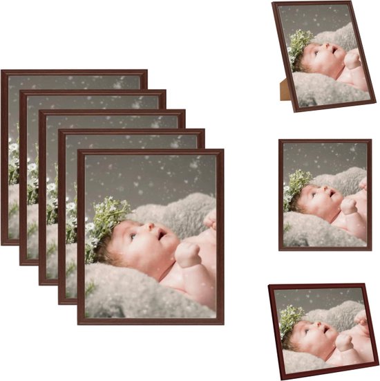 Set van 4 A4 Fotolijsten - Hout - Geschikt voor aan de muur of op tafel