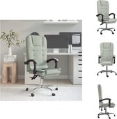 vidaXL Verstelbare Bureaustoel - Lichtgrijs - Zacht Fluweel - Massagefunctie - Verstelbare rugleuning en voetensteun - Handig ontwerp - Stevig en stabiel frame - 63x56x(112.5-122)cm - Bureaustoel