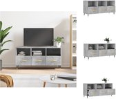 vidaXL TV-Meubel Betongrijs - 102 x 36 x 50 cm - Stevig - Ruime opbergruimte - Decoratief - IJzeren poten - Montage vereist - Kast