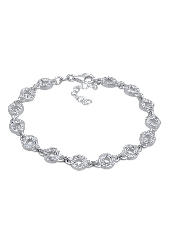 Elli PREMIUM Dames Armband Dames Cirkel Rond Elegant met Kristallen in 925 Sterling Zilver