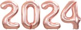 Folie Ballon Cijfer 2024 Oud En Nieuw Versiering Nieuw Jaar Feest Artikelen Happy New Year Decoratie Rose Goud