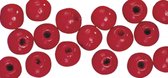 Houten kralen - rood - 10 mm - 52 stuks - gepolijst