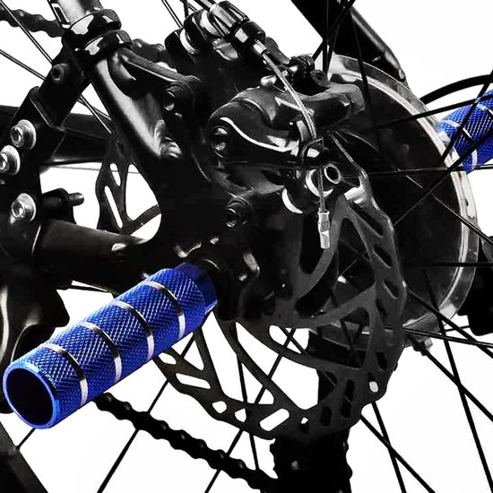 4 Repose-pieds (pegs) X AUTOHAUX - Bleu - Aluminium - Pour BMX, VTT, Vélo De Route - 3/8 Pouces