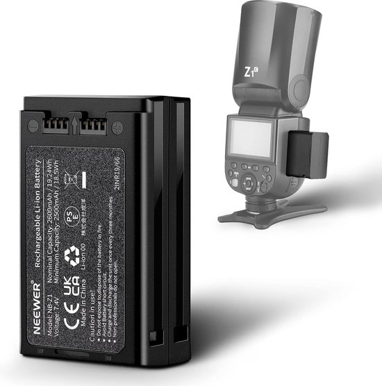 Neewer® - .2V/2600mAh Vervangbare Li-ion Batterij voor Blitz Speedlite, Lithium Batterij, Compatibel met Neewer TTL Z1-C Z1-S Z1-N Ronde Kop-Blitz Speedlite