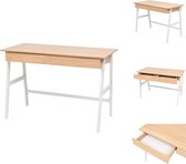 vidaXL Moderne Schrijftafel - Eiken en wit - 110 x 55 x 75 cm - Met 2 lades - Bureau